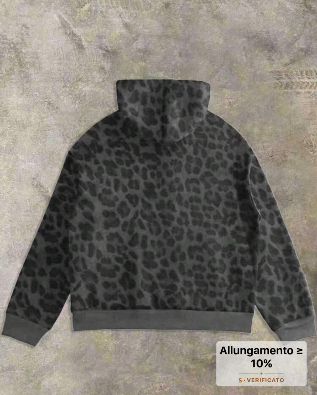 Felpe con cappuccio casual con chiusura lampo, vestibilità morbida, stampa leopardata, da uomo, autunnali