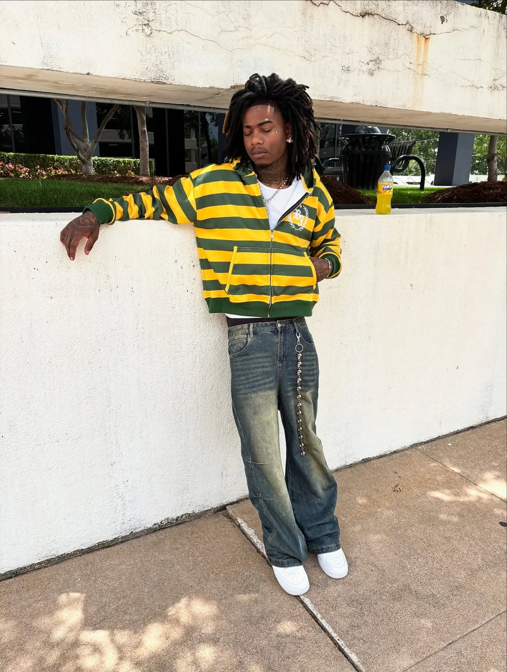 Felpa Zip Y2K a Righe Streetwear