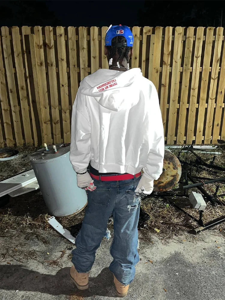 Felpa Zip Y2K Streetwear Oversize