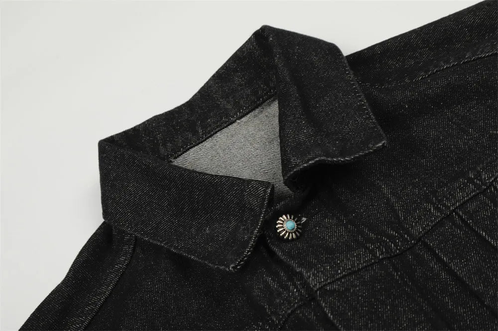DM URBAN™ Black Rebel Jacket – Denim Punk Streetwear