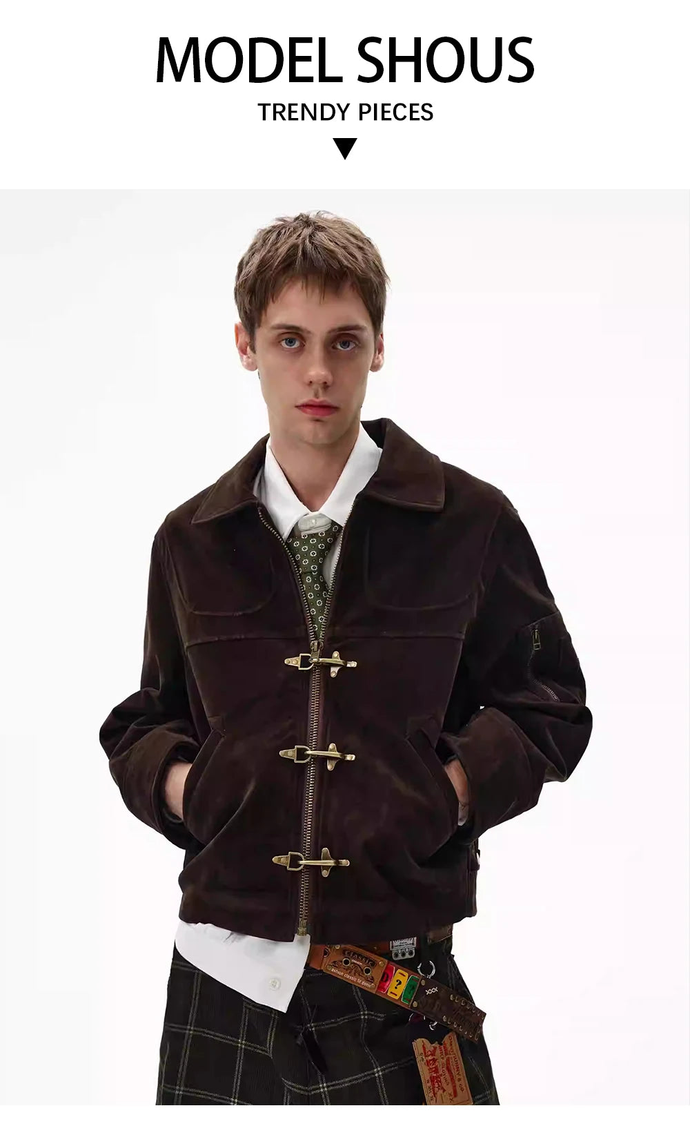 Giacca Suede Retro Uomo