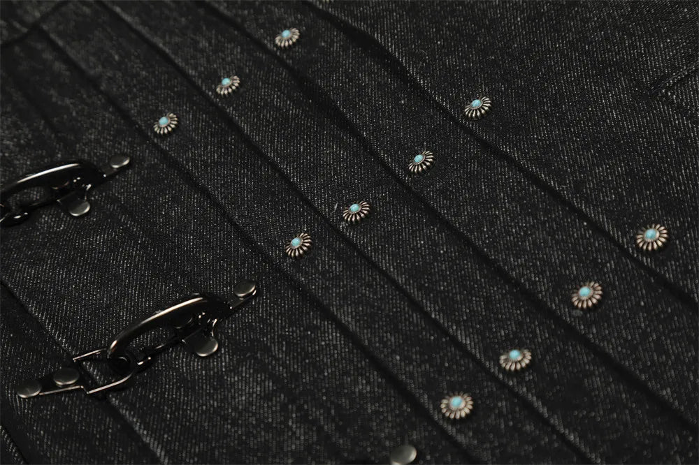 DM URBAN™ Black Rebel Jacket – Denim Punk Streetwear