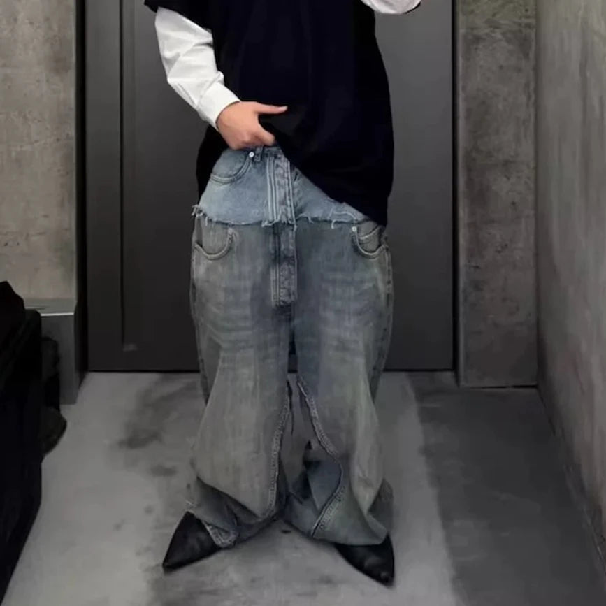 Jeans Baggy Y2K Double Waist Oversize